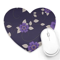 Purple flowers Heart Mousepads