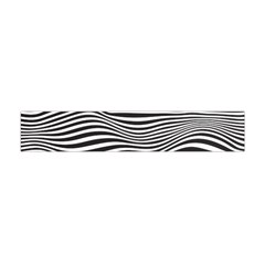 Retro Psychedelic Waves Pattern 80s Black And White Flano Scarf (mini)