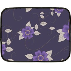 Purple flowers Fleece Blanket (Mini)