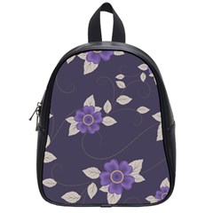 Purple flowers School Bag (Small)