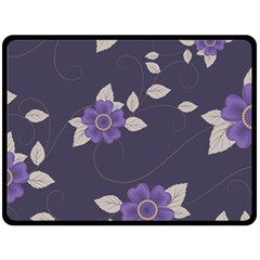 Purple flowers Fleece Blanket (Large) 