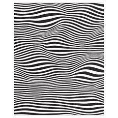 Retro Psychedelic Waves Pattern 80s Black And White Drawstring Bag (small) by genx