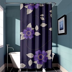 Purple flowers Shower Curtain 36  x 72  (Stall) 