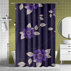 Purple flowers Shower Curtain 48  x 72  (Small) 