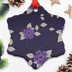 Purple flowers Snowflake Ornament (Two Sides)