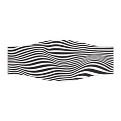 Retro Psychedelic Waves Pattern 80s Black And White Stretchable Headband by genx