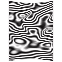 Retro Psychedelic Waves Pattern 80s Black And White Back Support Cushion by genx