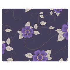 Purple flowers Double Sided Flano Blanket (Medium) 