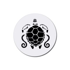 Sea Turtle Shell Top Silhouette Drink Coaster (round) by WayfarerApothecary