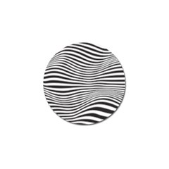 Retro Psychedelic Waves Pattern 80s Black And White Golf Ball Marker (4 Pack) by genx