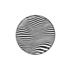 Retro Psychedelic Waves Pattern 80s Black And White Hat Clip Ball Marker (4 Pack) by genx