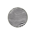 Retro Psychedelic Waves pattern 80s Black and White Hat Clip Ball Marker (4 pack) Front