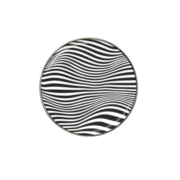 Retro Psychedelic Waves pattern 80s Black and White Hat Clip Ball Marker (4 pack)