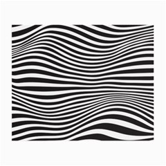 Retro Psychedelic Waves Pattern 80s Black And White Small Glasses Cloth by genx