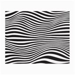 Retro Psychedelic Waves pattern 80s Black and White Small Glasses Cloth (2-Side) Front