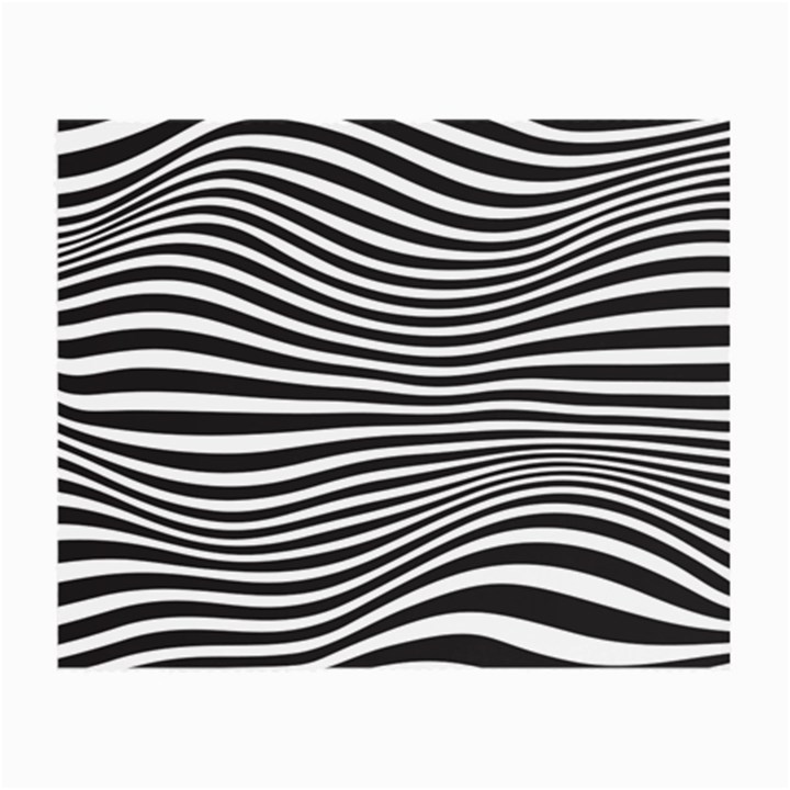 Retro Psychedelic Waves pattern 80s Black and White Small Glasses Cloth (2-Side)