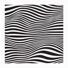 Retro Psychedelic Waves Pattern 80s Black And White Medium Glasses Cloth by genx