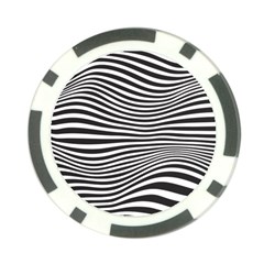 Retro Psychedelic Waves Pattern 80s Black And White Poker Chip Card Guard (10 Pack) by genx