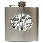 African Senufo Korhogo Tribal Ethnic Art Elements Vector Hip Flask (6 oz) Front