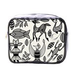 African Senufo Korhogo Tribal Ethnic Art Elements Vector Mini Toiletries Bag (One Side) Front