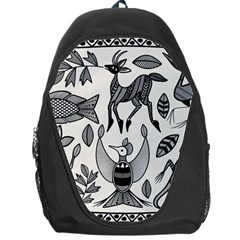 African Senufo Korhogo Tribal Ethnic Art Elements Vector Backpack Bag by BluedarkArt