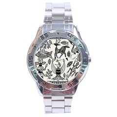 African Senufo Korhogo Tribal Ethnic Art  Stainless Steel Analogue Watch by BluedarkArt