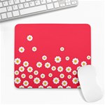 Flowers White Daisies Pattern Red Background Flowers White Daisies Pattern Red Bottom Large Mousepads Front