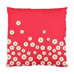 Flowers White Daisies Pattern Red Background Flowers White Daisies Pattern Red Bottom Standard Cushion Case (Two Sides) Front