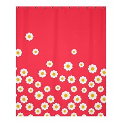 Flowers White Daisies Pattern Red Background Flowers White Daisies Pattern Red Bottom Shower Curtain 60  X 72  (medium)  by genx