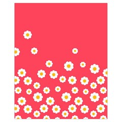 Flowers White Daisies Pattern Red Background Flowers White Daisies Pattern Red Bottom Drawstring Bag (small) by genx