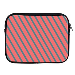 Living Coral Diagonal Stripes Apple Ipad 2/3/4 Zipper Cases by LoolyElzayat