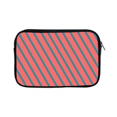 Living Coral Diagonal Stripes Apple Ipad Mini Zipper Cases by LoolyElzayat