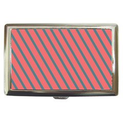 Living Coral Diagonal Stripes Cigarette Money Case by LoolyElzayat