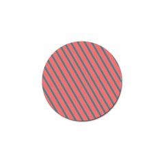 Living Coral Diagonal Stripes Golf Ball Marker by LoolyElzayat