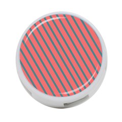 Living Coral Diagonal Stripes 4-port Usb Hub (one Side) by LoolyElzayat