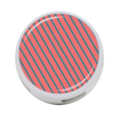 Living Coral Diagonal Stripes 4-port Usb Hub (two Sides) by LoolyElzayat