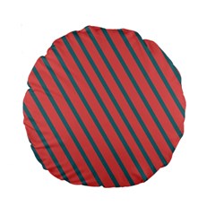 Living Coral Diagonal Stripes Standard 15  Premium Round Cushions by LoolyElzayat