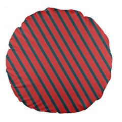 Living Coral Diagonal Stripes Large 18  Premium Round Cushions by LoolyElzayat