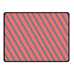 Living Coral Diagonal Stripes Double Sided Fleece Blanket (small)  by LoolyElzayat