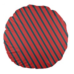 Living Coral Diagonal Stripes Large 18  Premium Flano Round Cushions by LoolyElzayat