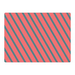 Living Coral Diagonal Stripes Double Sided Flano Blanket (mini)  by LoolyElzayat