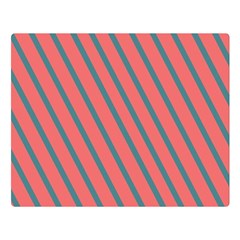 Living Coral Diagonal Stripes Double Sided Flano Blanket (large)  by LoolyElzayat