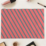 Living Coral Diagonal Stripes Cosmetic Bag (XXL) Front