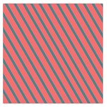 Living Coral Diagonal Stripes Large Satin Scarf (Square) Front