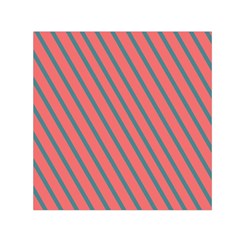 Living Coral Diagonal Stripes Small Satin Scarf (square) by LoolyElzayat