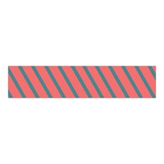 Living Coral Diagonal Stripes Velvet Scrunchie by LoolyElzayat