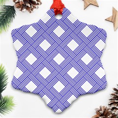 Textile Cross Seamless Pattern Snowflake Ornament (two Sides) by Pakrebo