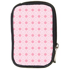 Traditional Patterns Pink Octagon Compact Camera Leather Case by Pakrebo