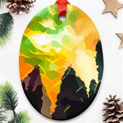 Forest Trees Nature Wood Green Ornament (Oval)