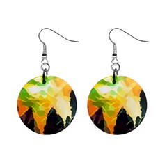 Forest Trees Nature Wood Green Mini Button Earrings